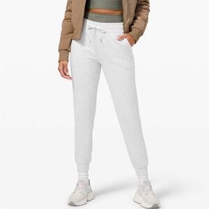 Lululemon Fleece Scuba High-Rise Jogger 28" Inseam Light Grey 0💎EUC! Retail $118